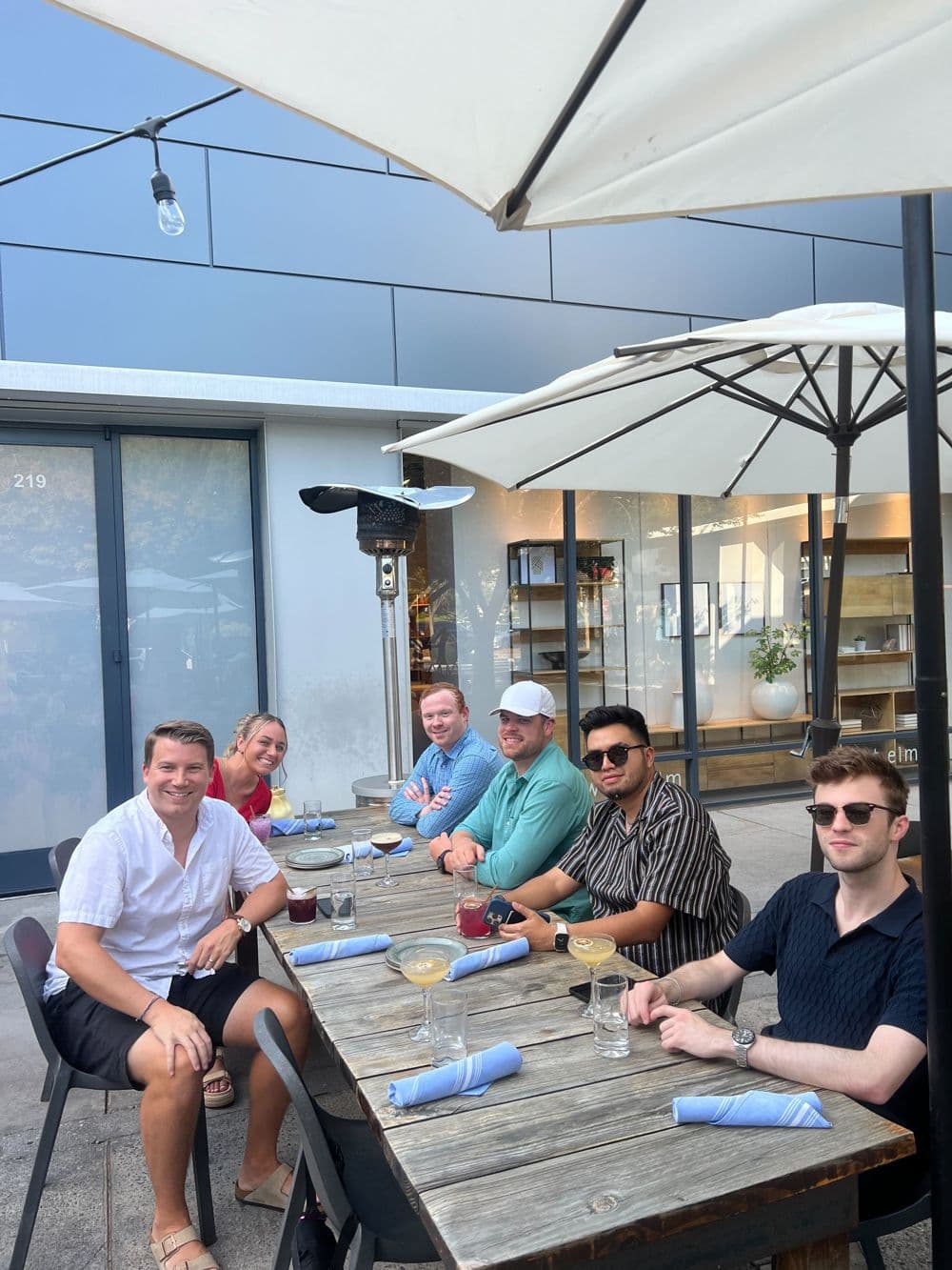 Quipli teammates at dinner together