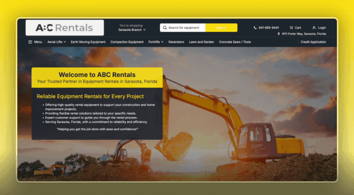 Rental equipment checkout software.