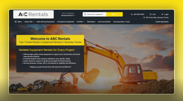 Rental equipment checkout software