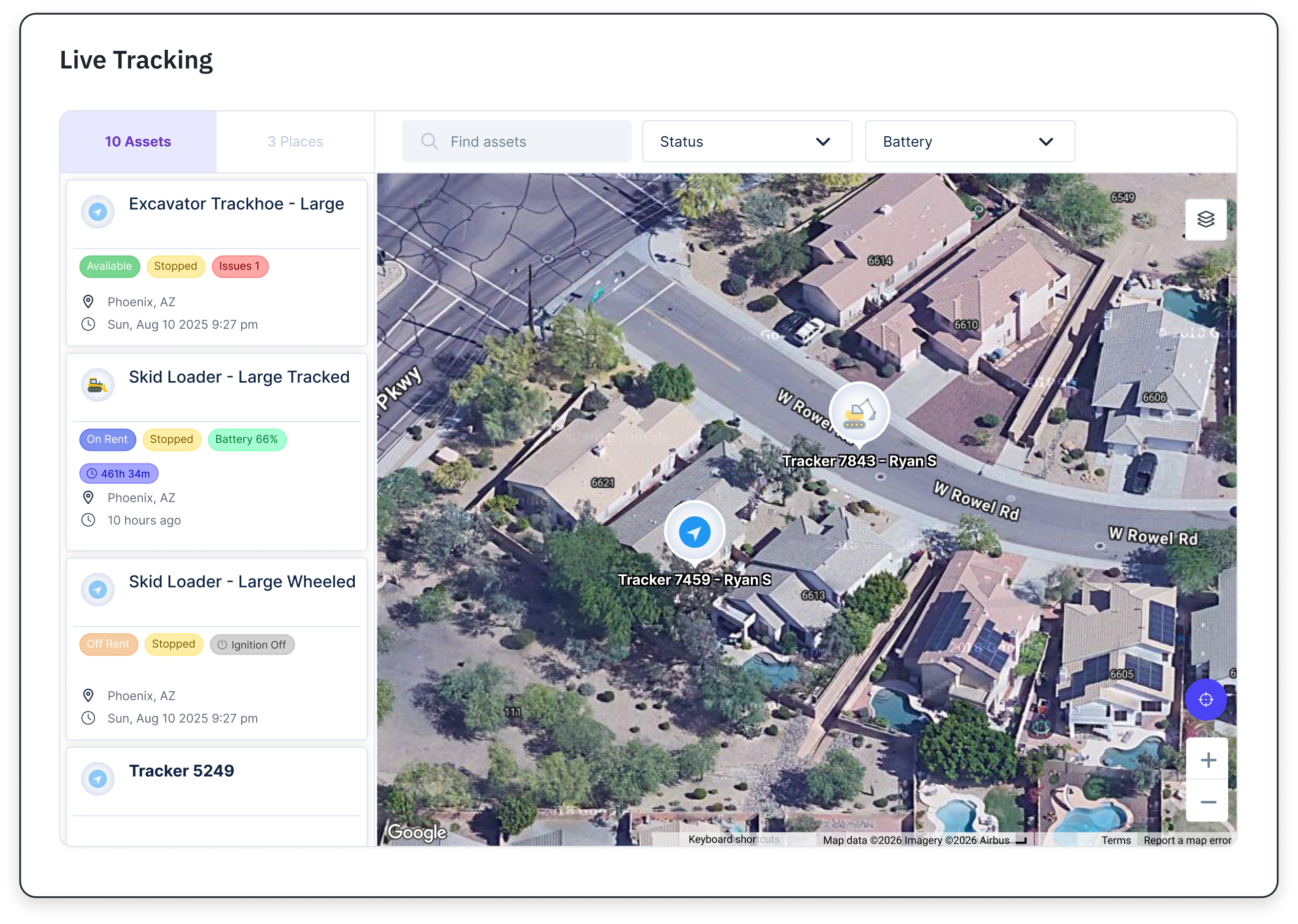 GPS tracking in Quipli