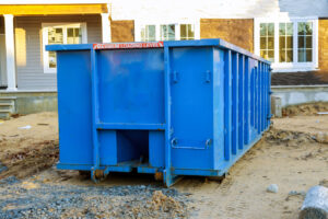 roll away dumpter on housing development lot