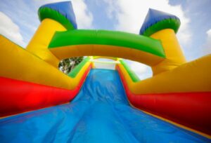 photo of large colorful bounce house